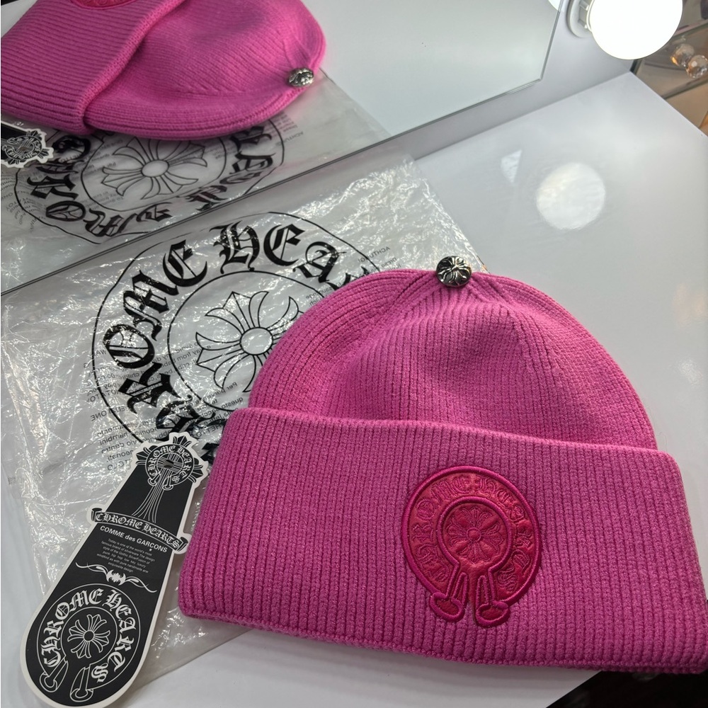 Chrome Hearts Comme des Garcons Pink Beanie